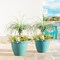 19.5"D Set of 4 Round Turquoise Faux Ceramic Pot Plastic Planter